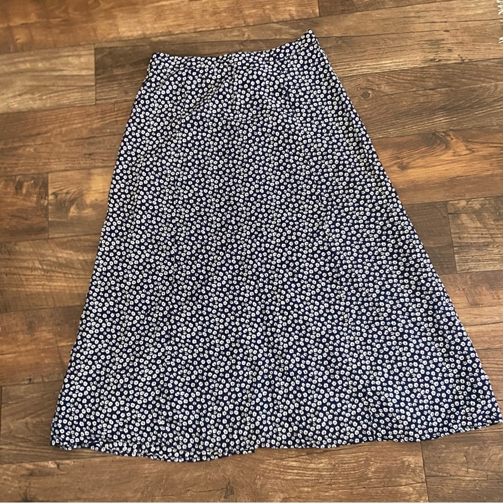 GAP Blue Floral Midi Skirt - Picture 2 of 5